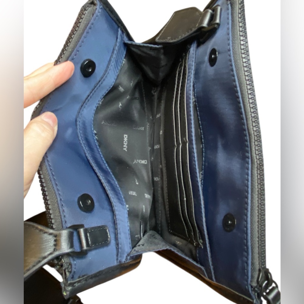 DKNY Blue Nylon Thin Mini Crossbody Bag - Picture 6 of 12
